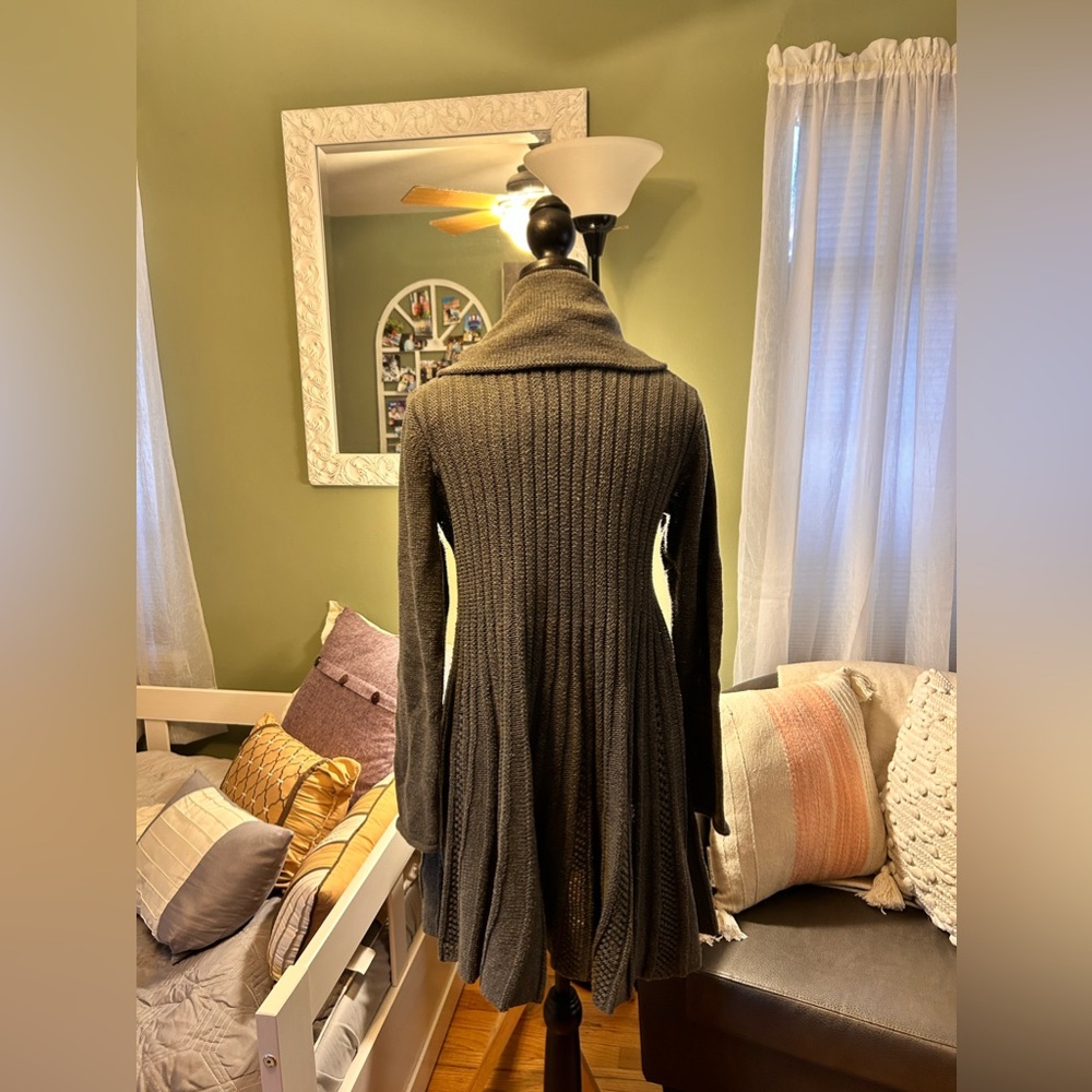 Grey shawl long sweater L - Picture 2 of 7